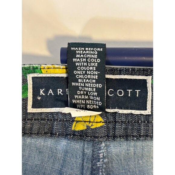 Karen Scott Women's Lemon Print Denim Skort Size 8 Blue with Yellow Lemons - Picture 3 of 10